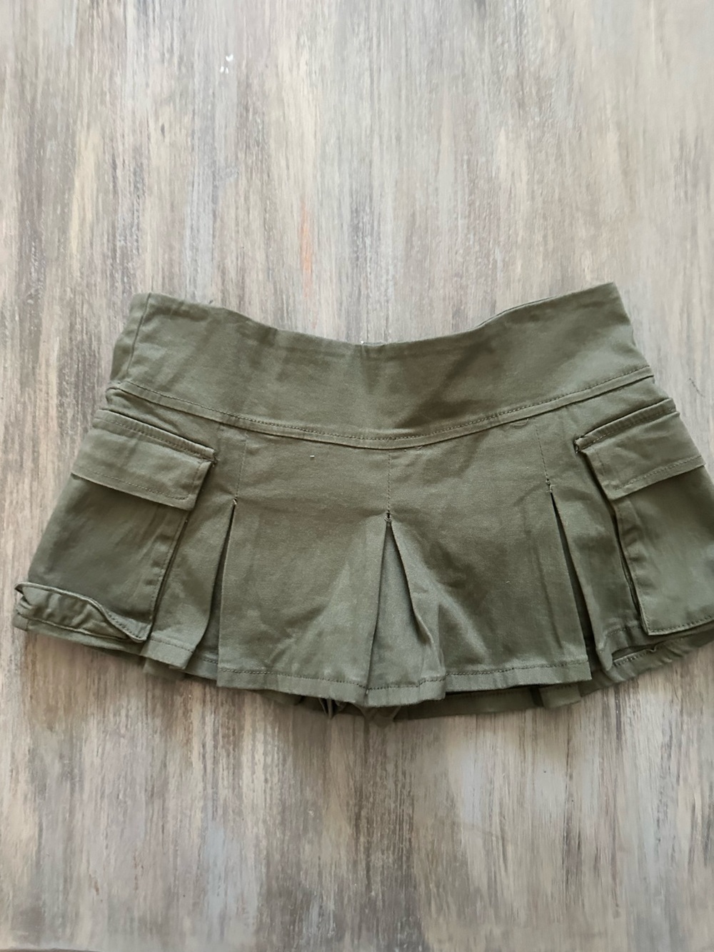 Almost Famous Olive Green Cargo Mini Skort